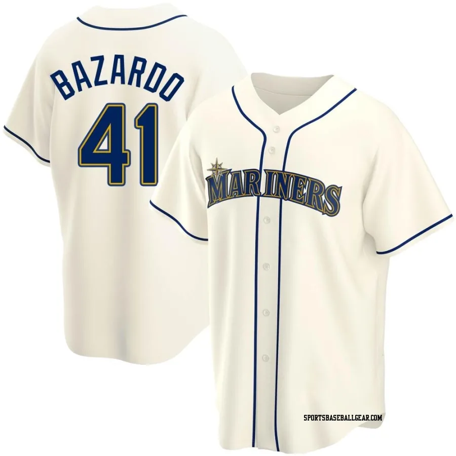 Eduard Bazardo Men's Seattle Mariners Cream Replica Alternate Jersey