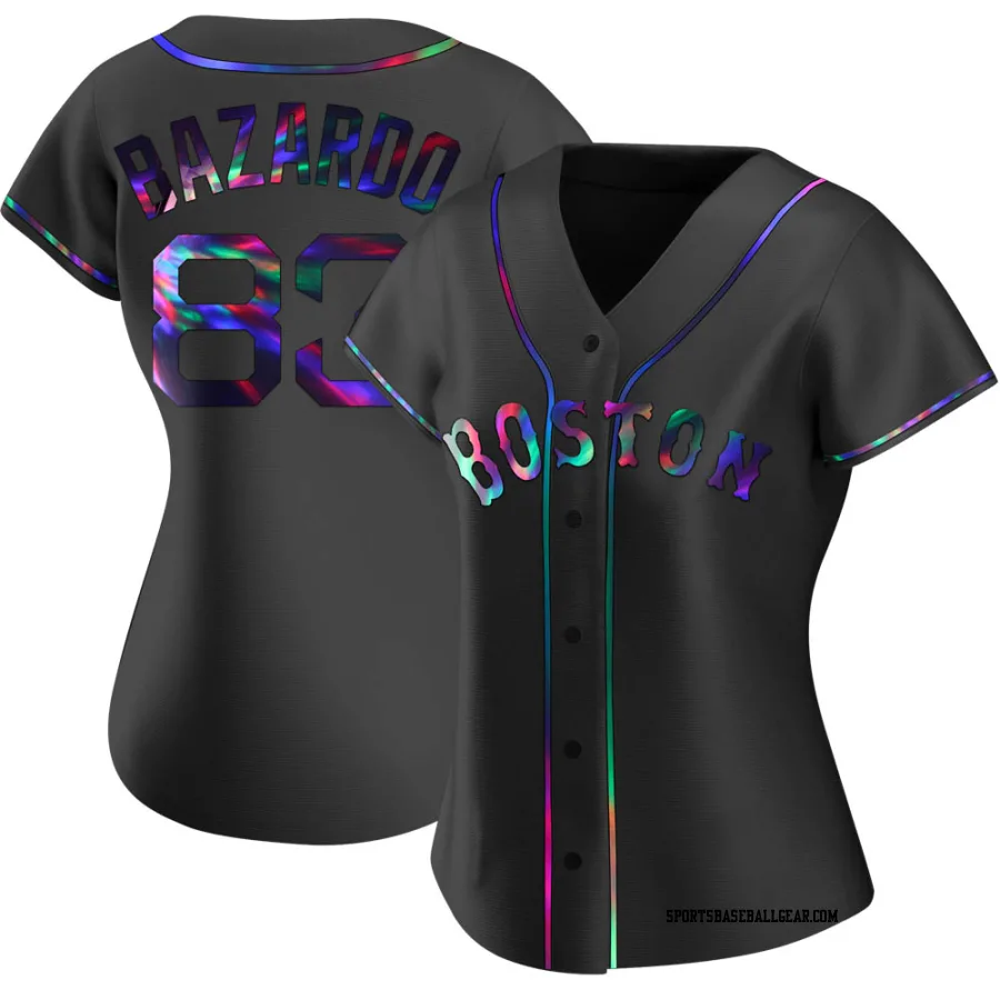 Eduard Bazardo Women's Boston Red Sox Black Holographic Replica Alternate Jersey