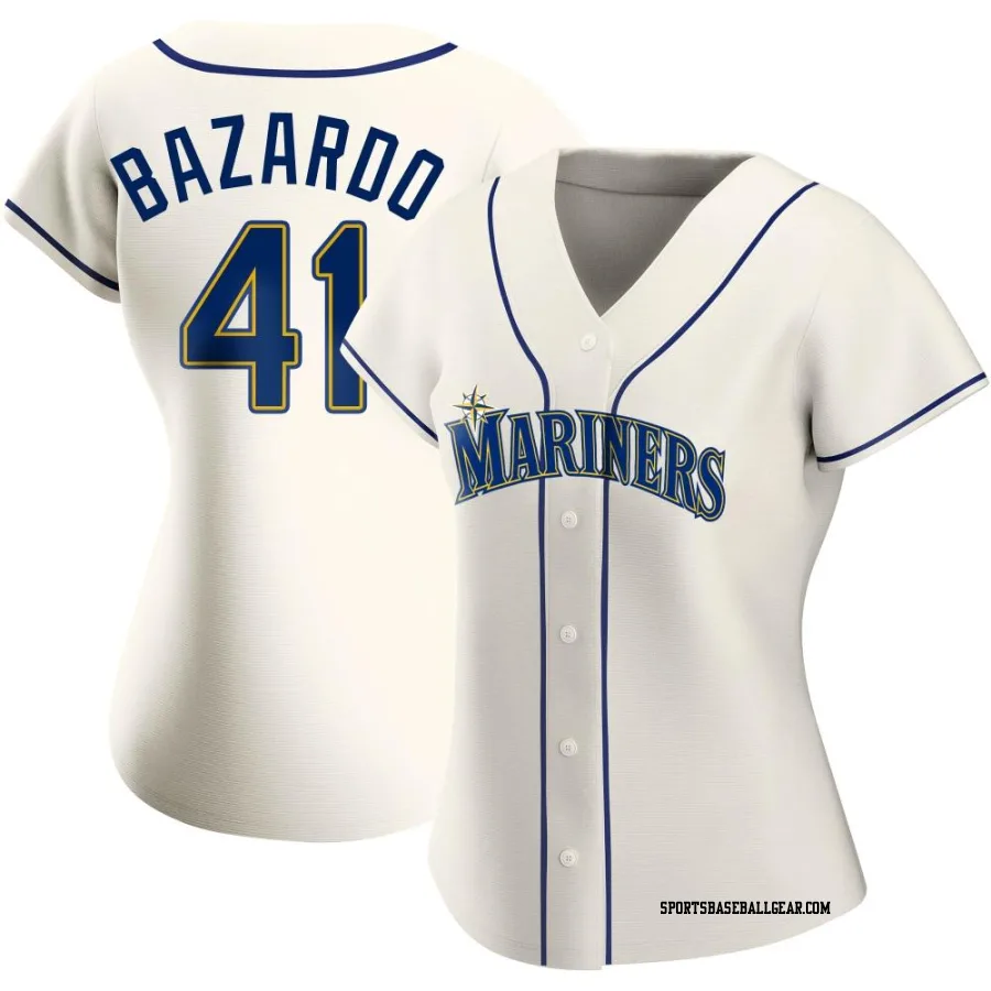 Eduard Bazardo Women's Seattle Mariners Cream Authentic Alternate Jersey