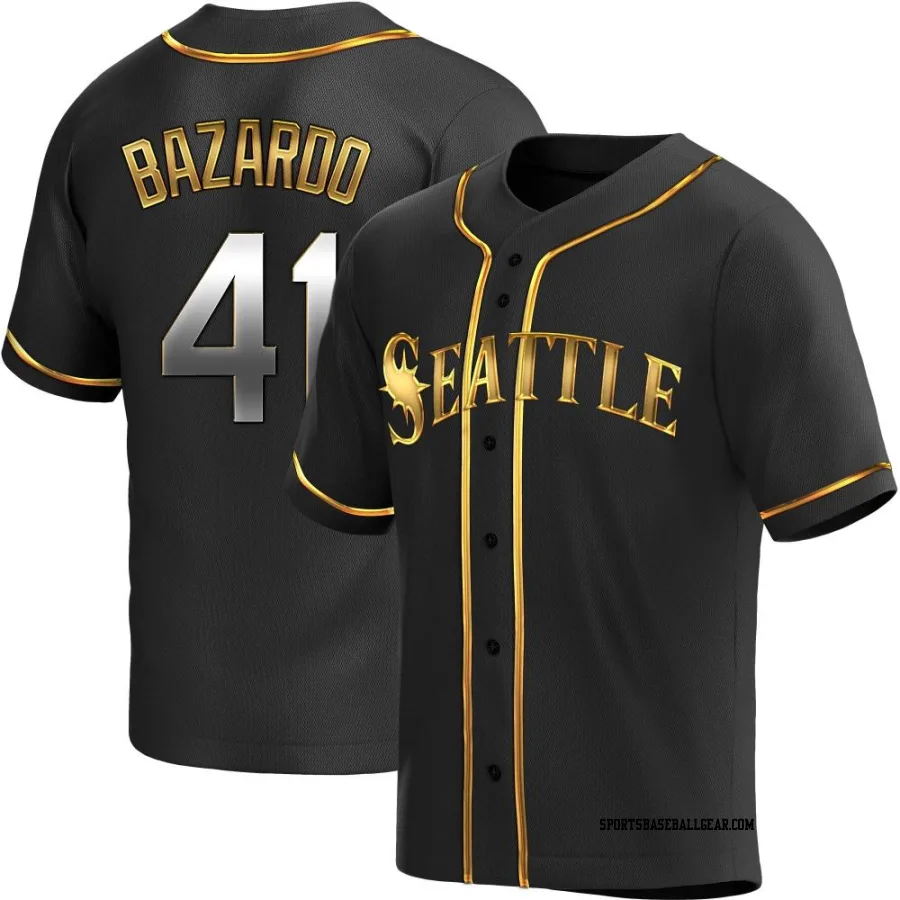 Eduard Bazardo Youth Seattle Mariners Black Golden Replica Alternate Jersey