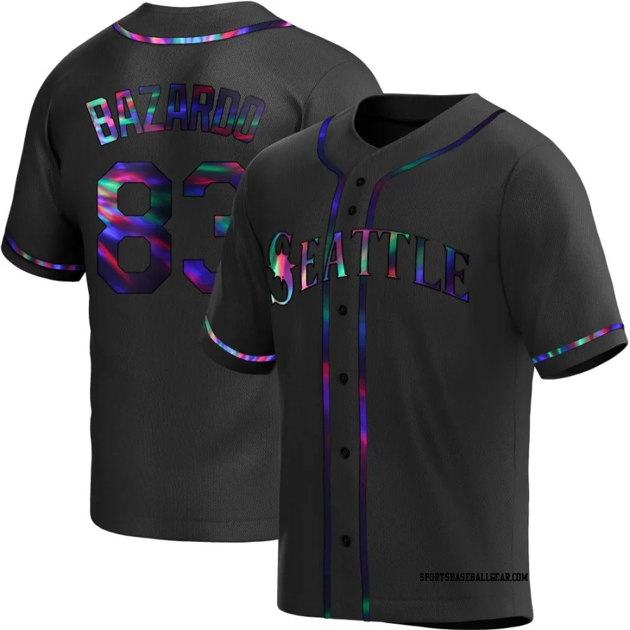 Eduard Bazardo Youth Seattle Mariners Black Holographic Replica Alternate Jersey