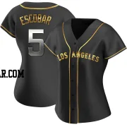 Eduardo Escobar Women's Los Angeles Angels Black Golden Replica Alternate Jersey