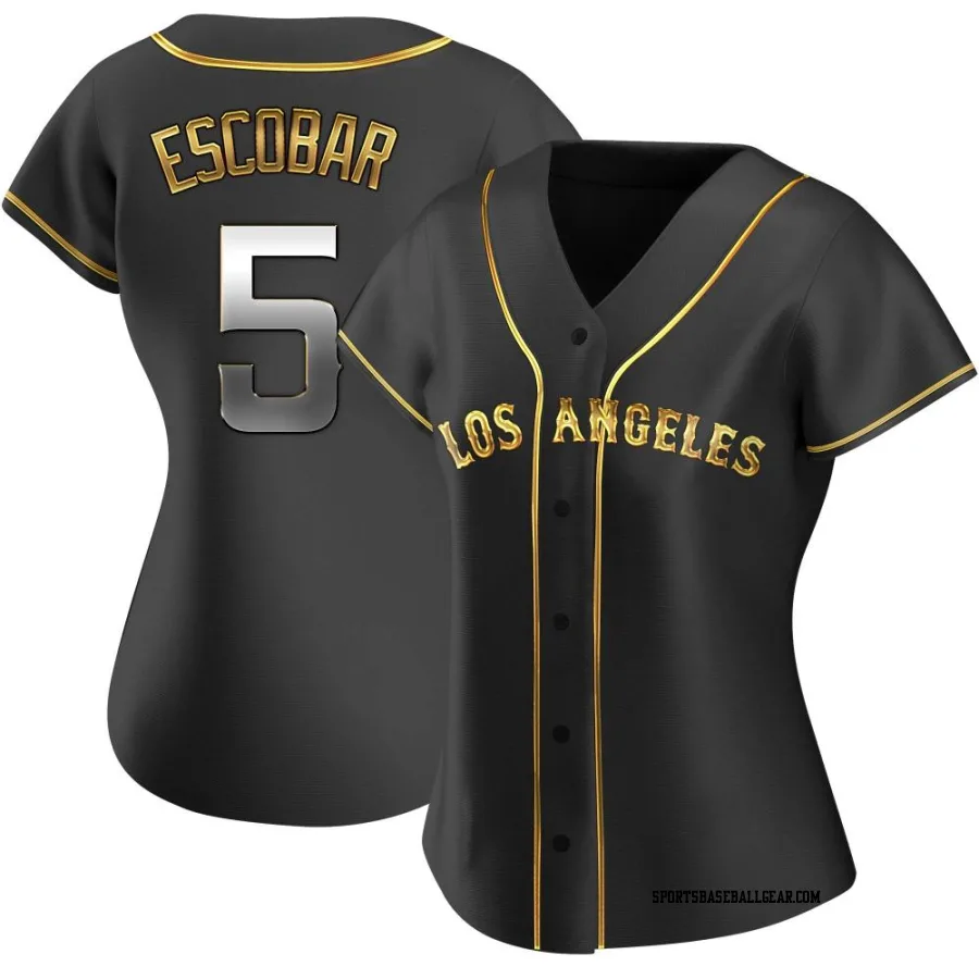 Eduardo Escobar Women's Los Angeles Angels Black Golden Replica Alternate Jersey