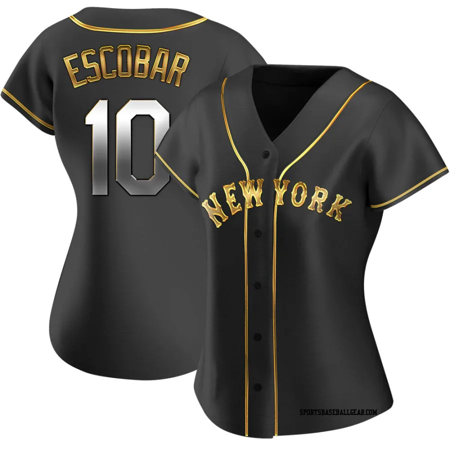 Eduardo Escobar Women's New York Mets Black Golden Replica Alternate Jersey