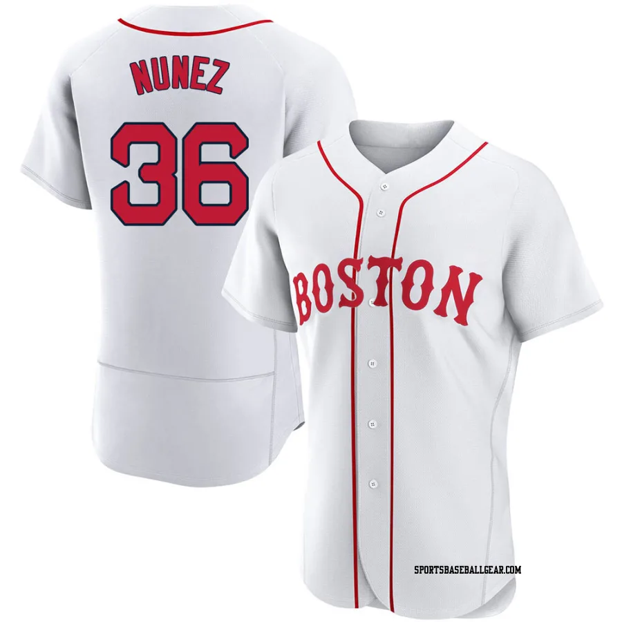 Eduardo Nunez Men's Boston Red Sox White Authentic 2021 Patriots' Day Jersey