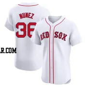 Eduardo Nunez Men's Boston Red Sox White Elite Home Patch Jersey