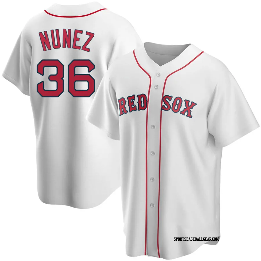 Eduardo Nunez Men's Boston Red Sox White Replica Home Jersey