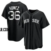 Eduardo Nunez Youth Boston Red Sox Black/White Replica Jersey