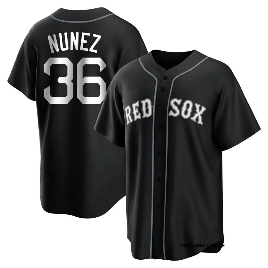 Eduardo Nunez Youth Boston Red Sox Black/White Replica Jersey