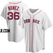 Eduardo Nunez Youth Boston Red Sox White Replica Home Jersey