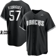 Eduardo Rodriguez Men's Arizona Diamondbacks White Replica Black 2023 World Series Jersey