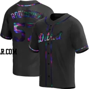 Eduardo Rodriguez Men's Detroit Tigers Black Holographic Replica Alternate Jersey