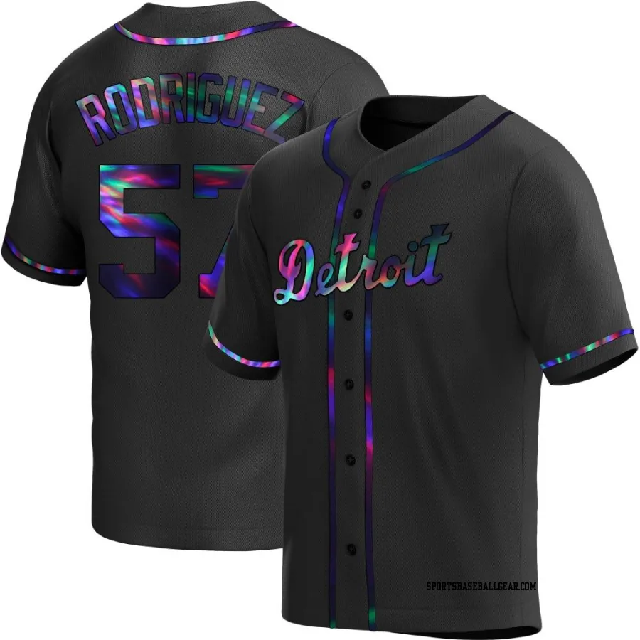 Eduardo Rodriguez Men's Detroit Tigers Black Holographic Replica Alternate Jersey