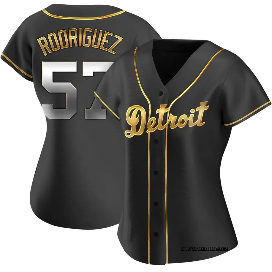 Eduardo Rodriguez Women's Detroit Tigers Black Golden Replica Alternate Jersey