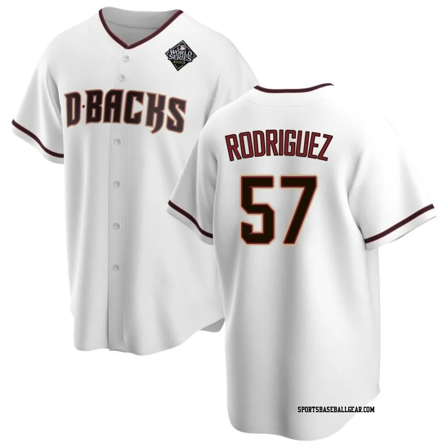 Eduardo Rodriguez Youth Arizona Diamondbacks White Replica Home 2023 World Series Jersey