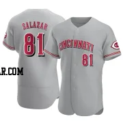 Eduardo Salazar Men's Cincinnati Reds Gray Authentic Road Jersey