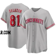 Eduardo Salazar Men's Cincinnati Reds Gray Replica Road Jersey