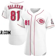 Eduardo Salazar Men's Cincinnati Reds White Authentic Home Jersey