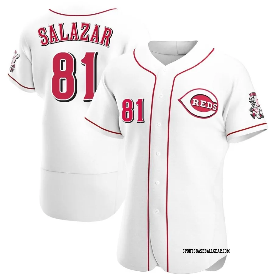 Eduardo Salazar Men's Cincinnati Reds White Authentic Home Jersey