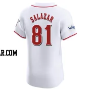 Eduardo Salazar Men's Cincinnati Reds White Elite Home Patch Jersey