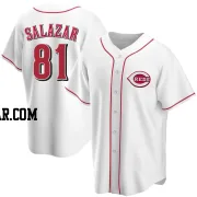 Eduardo Salazar Men's Cincinnati Reds White Replica Home Jersey