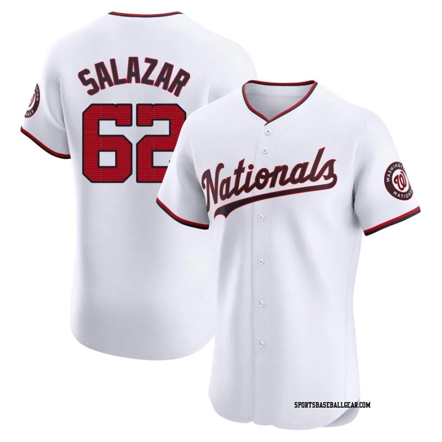 Eduardo Salazar Men's Washington Nationals White Elite Home Jersey