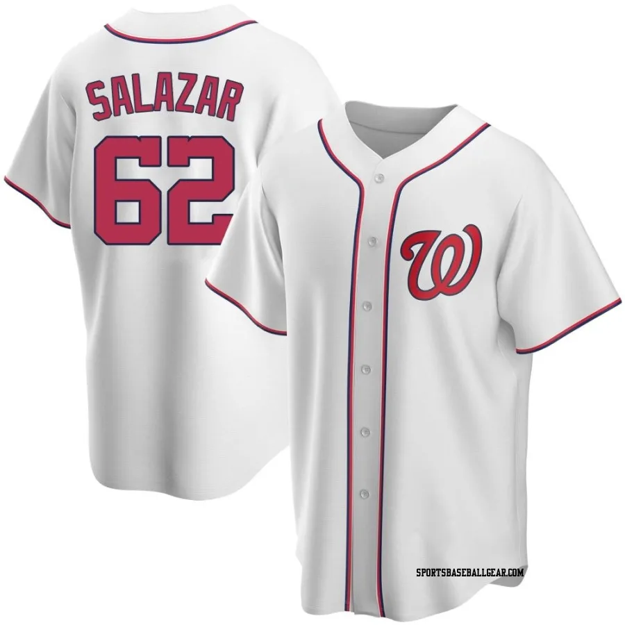 Eduardo Salazar Men's Washington Nationals White Replica Home Jersey