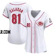 Eduardo Salazar Women's Cincinnati Reds White Limited Home Jersey