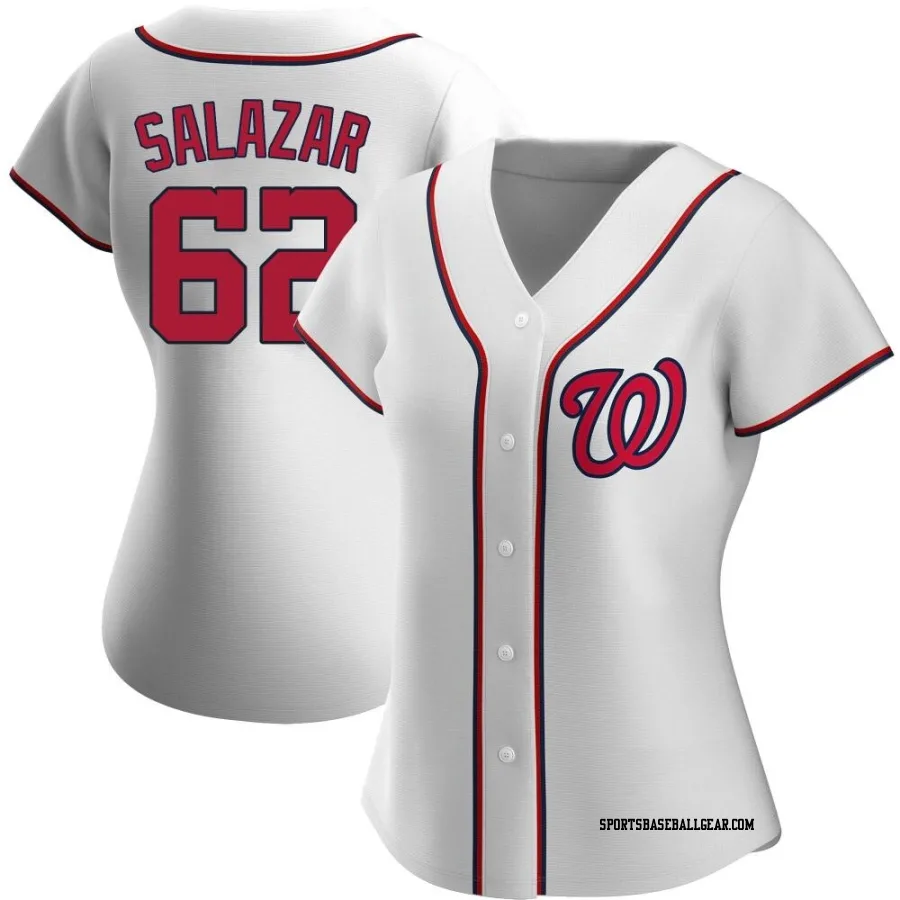 Eduardo Salazar Women's Washington Nationals White Authentic Home Jersey