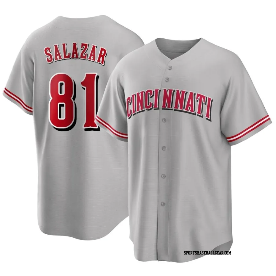 Eduardo Salazar Youth Cincinnati Reds Gray Replica Road Jersey