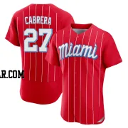 Edward Cabrera Men's Miami Marlins Red Authentic 2021 City Connect Jersey