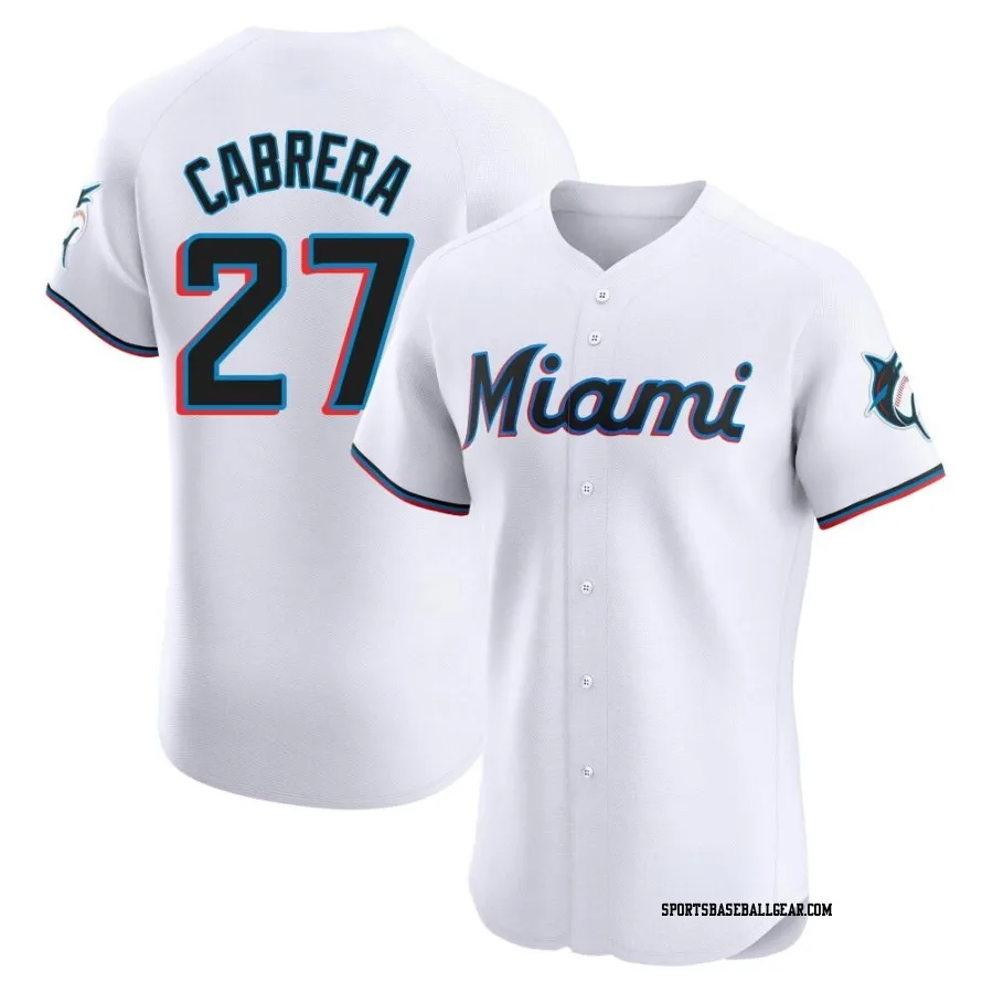 Edward Cabrera Men's Miami Marlins White Elite Home Jersey