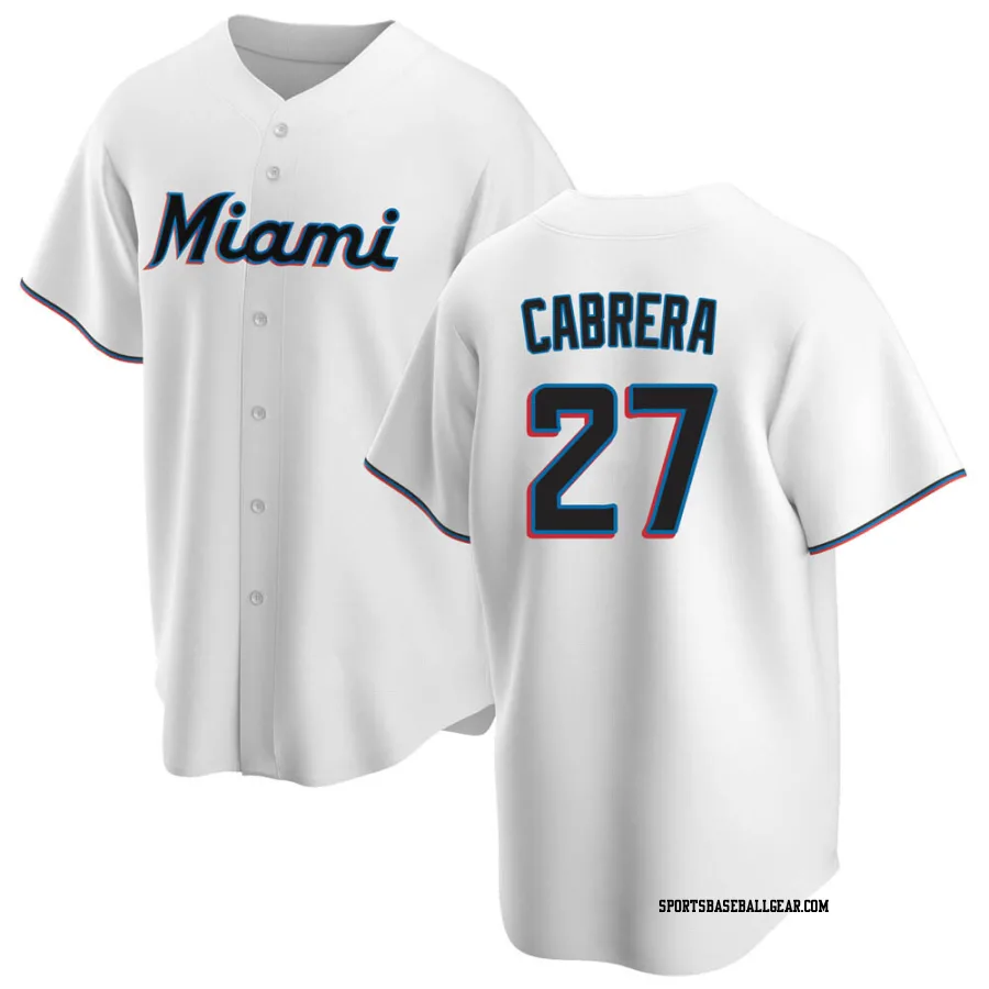 Edward Cabrera Men's Miami Marlins White Replica Home Jersey