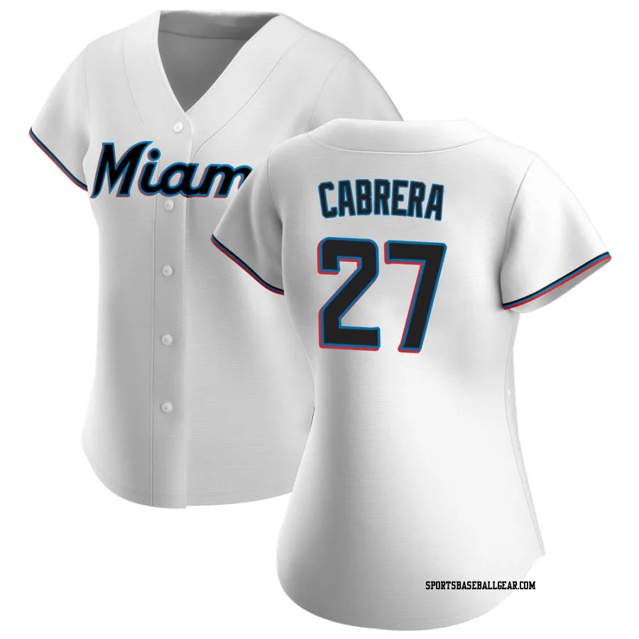 Edward Cabrera Women's Miami Marlins White Authentic Home Jersey