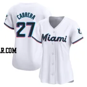 Edward Cabrera Women's Miami Marlins White Limited Home Jersey