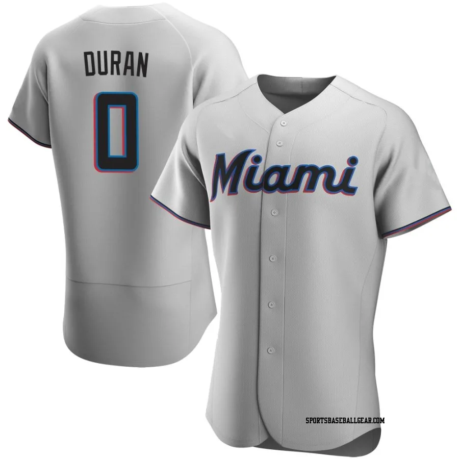 Edward Duran Men's Miami Marlins Gray Authentic Road Jersey