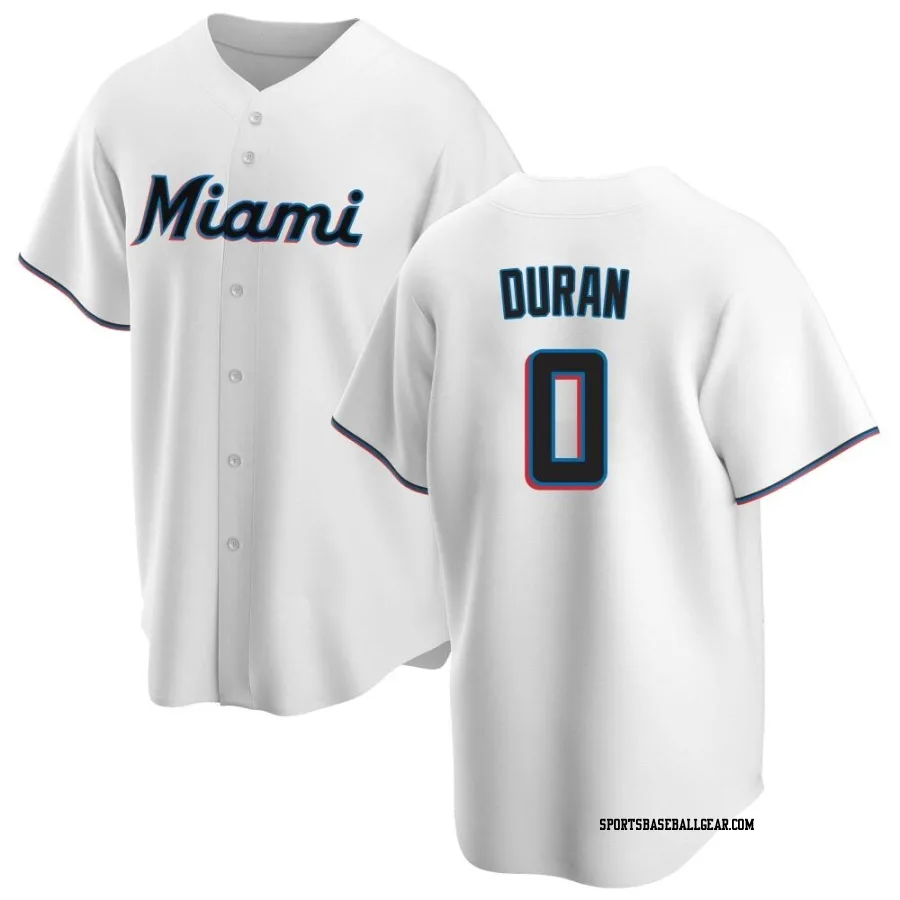 Edward Duran Men's Miami Marlins White Replica Home Jersey