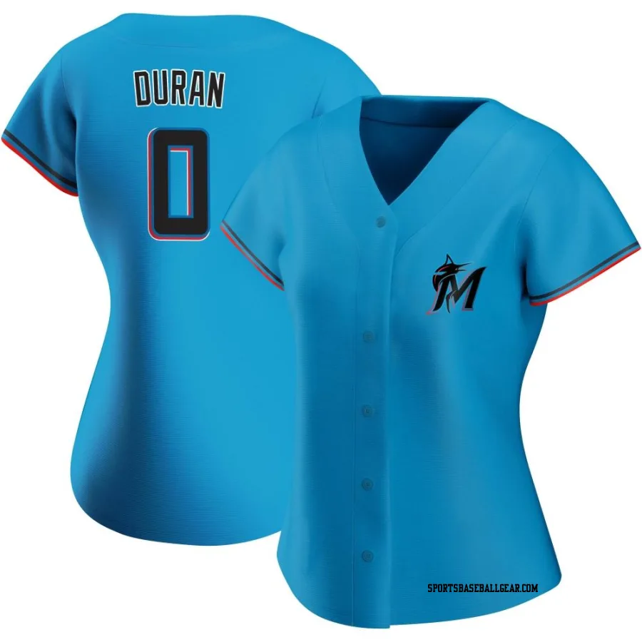 Edward Duran Women's Miami Marlins Blue Authentic Alternate Jersey