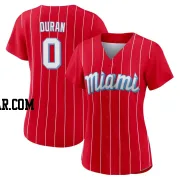 Edward Duran Women's Miami Marlins Red Authentic 2021 City Connect Jersey