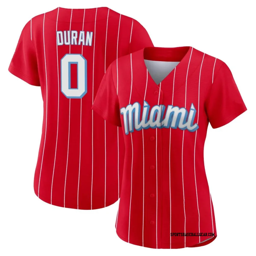 Edward Duran Women's Miami Marlins Red Authentic 2021 City Connect Jersey