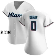 Edward Duran Women's Miami Marlins White Authentic Home Jersey