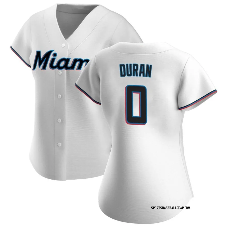 Edward Duran Women's Miami Marlins White Authentic Home Jersey