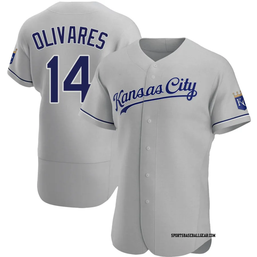 Edward Olivares Men's Kansas City Royals Gray Authentic Road Jersey