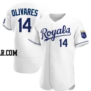 Edward Olivares Men's Kansas City Royals White Authentic Home Jersey