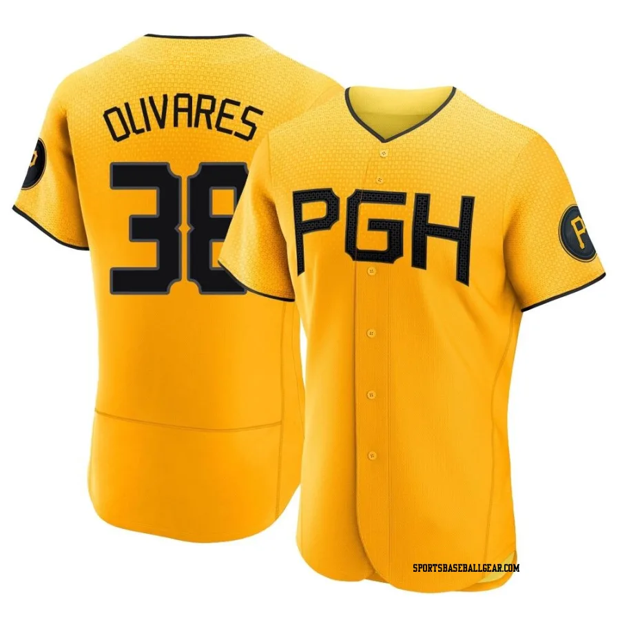 Edward Olivares Men's Pittsburgh Pirates Gold Authentic 2023 City Connect Jersey