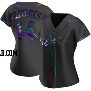 Edward Olivares Women's Kansas City Royals Black Holographic Replica Alternate Jersey