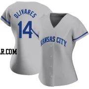 Edward Olivares Women's Kansas City Royals Gray Authentic 2022 Road Jersey