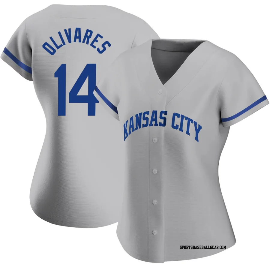 Edward Olivares Women's Kansas City Royals Gray Authentic 2022 Road Jersey