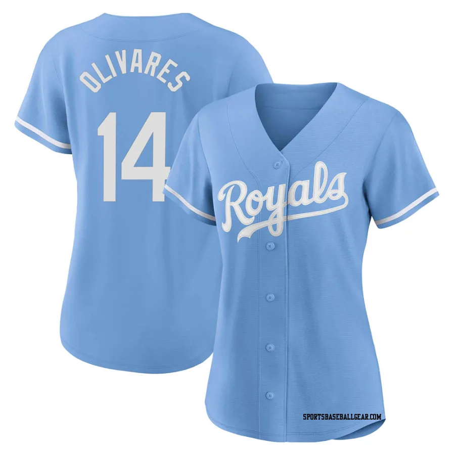 Edward Olivares Women's Kansas City Royals Light Blue Authentic 2022 Alternate Jersey