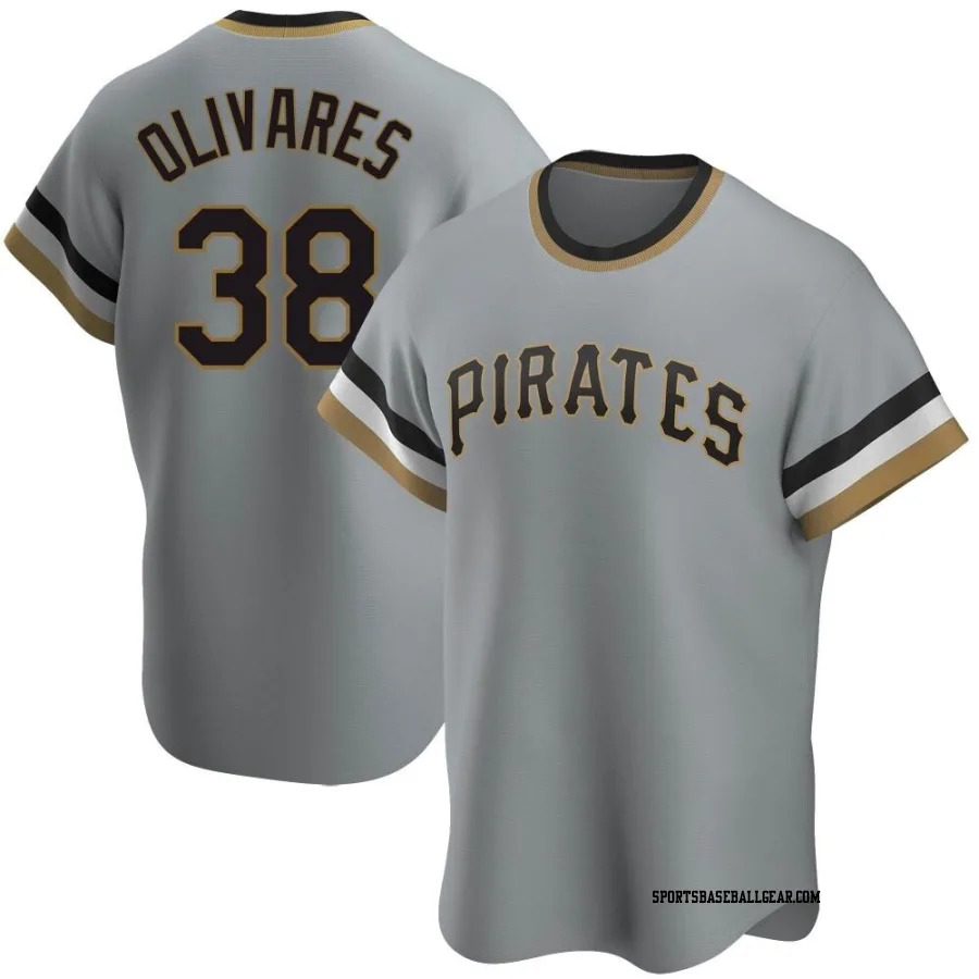 Edward Olivares Youth Pittsburgh Pirates Gray Replica Road Cooperstown Collection Jersey